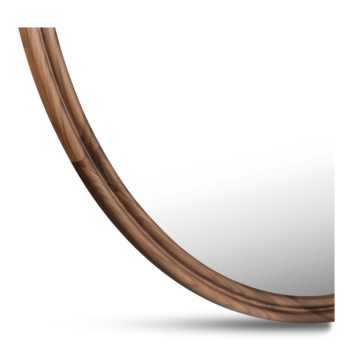 Alcott - Round Accent Mirror Large - Dark Brown