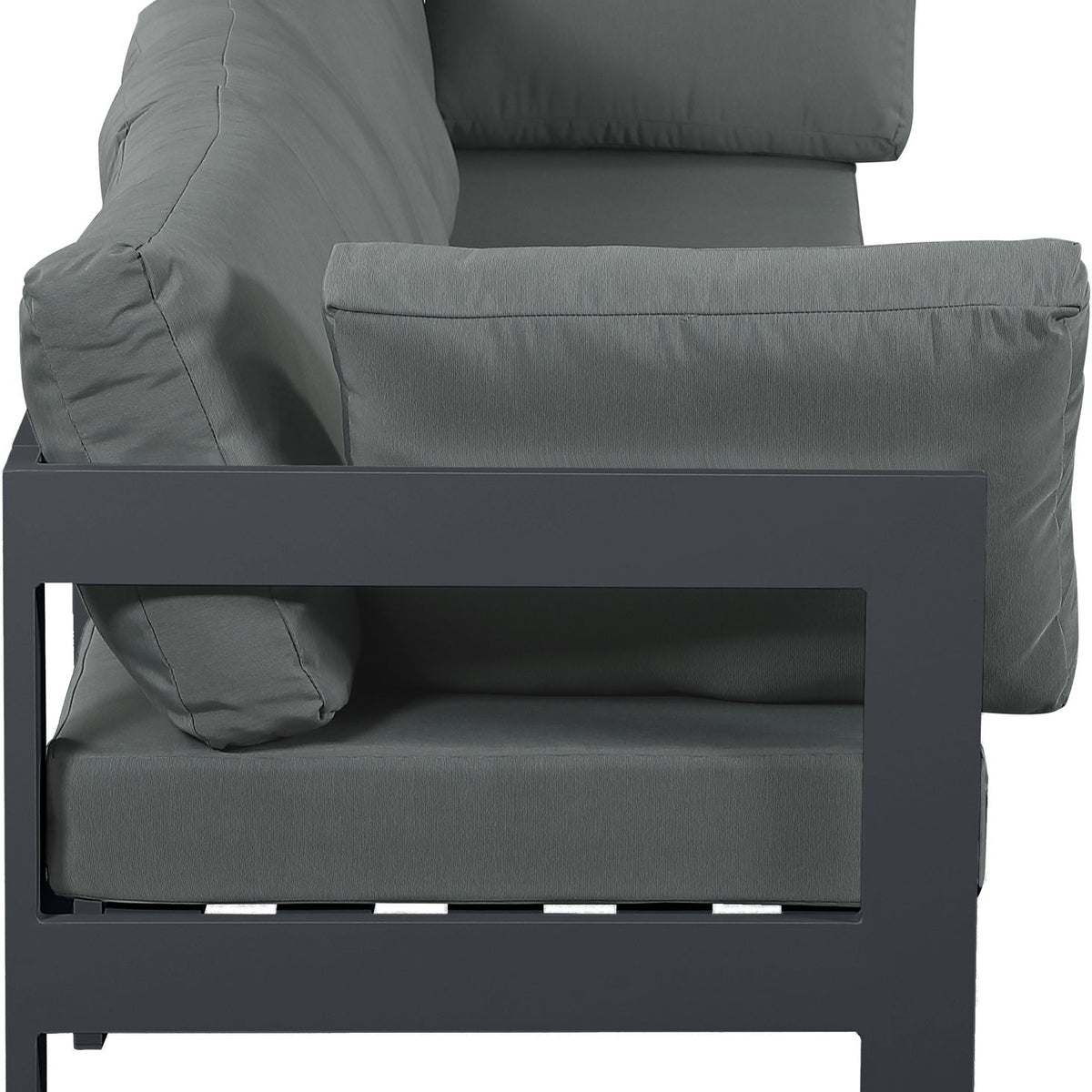 Nizuc - Outdoor Patio 4 Seat Modular Sofa With Gray Frame