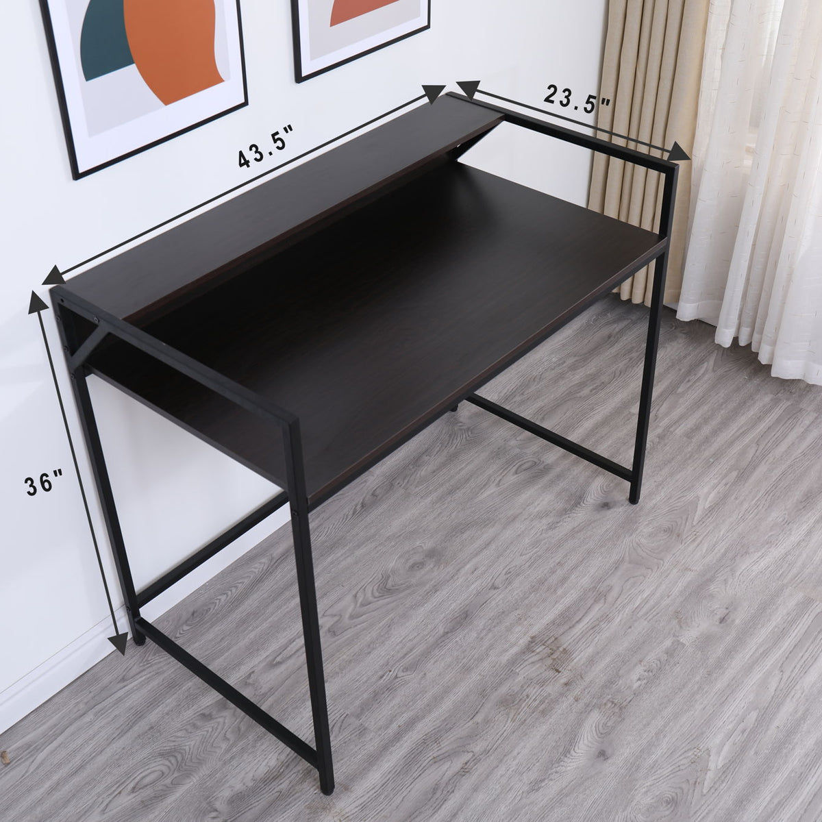 Console Table Narrow Modern Entryway Table Small Behind Couch Table Skinny Sofa Table Hallway Table For Living Room - Black