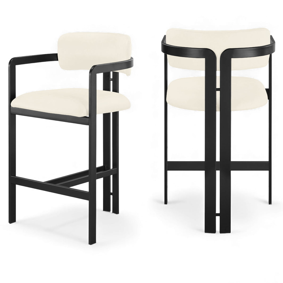 Aurum - Vegan Leather Upholstered Counter Stool With Graphite Black Base