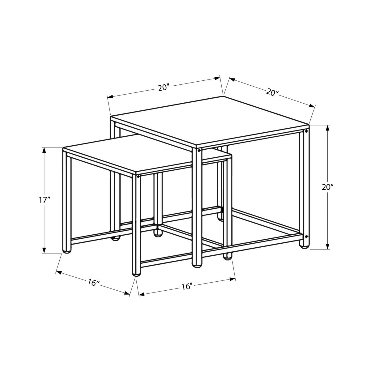 Nesting Table, Space-Saving Design Transitional (Set of 2)