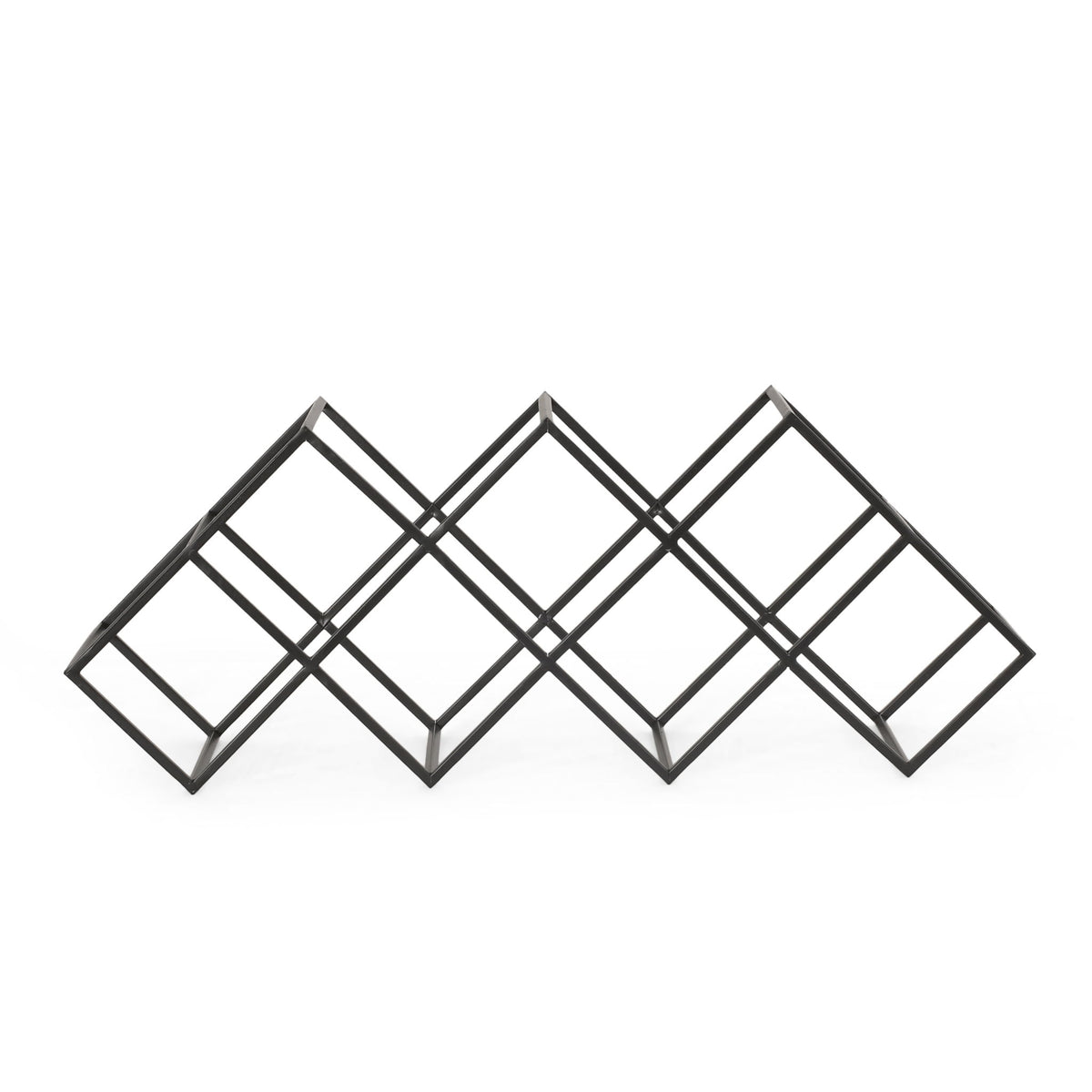 Modern Industrial Tabletop Wine Rack With 7 Bottle Holders - Black