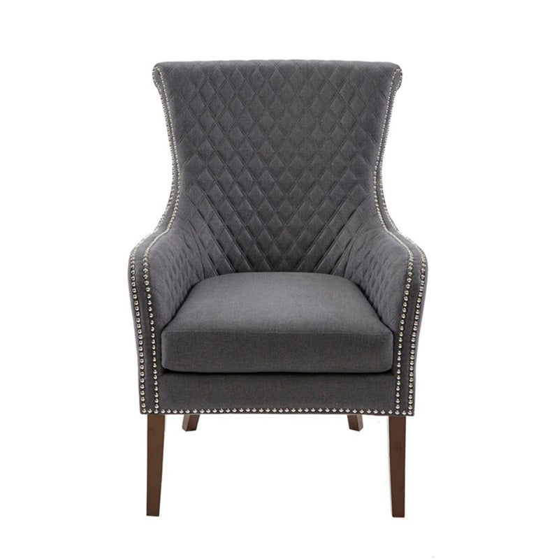 Heston - Accent Chair With Quilted Back And Nailheads - Gray