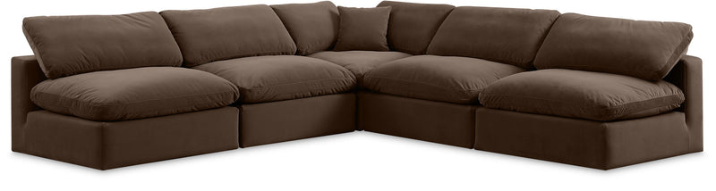 Comfy - 5 Piece Velvet Modular Corner Armless Sectional