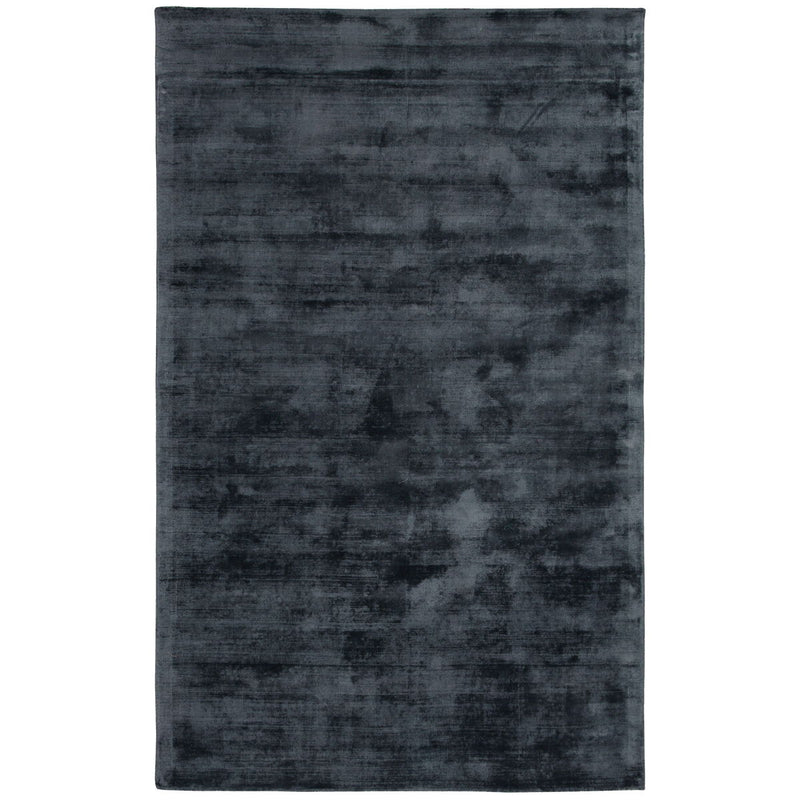Berlin rug in dark charcoal/black with distressed mottled pattern, low-pile