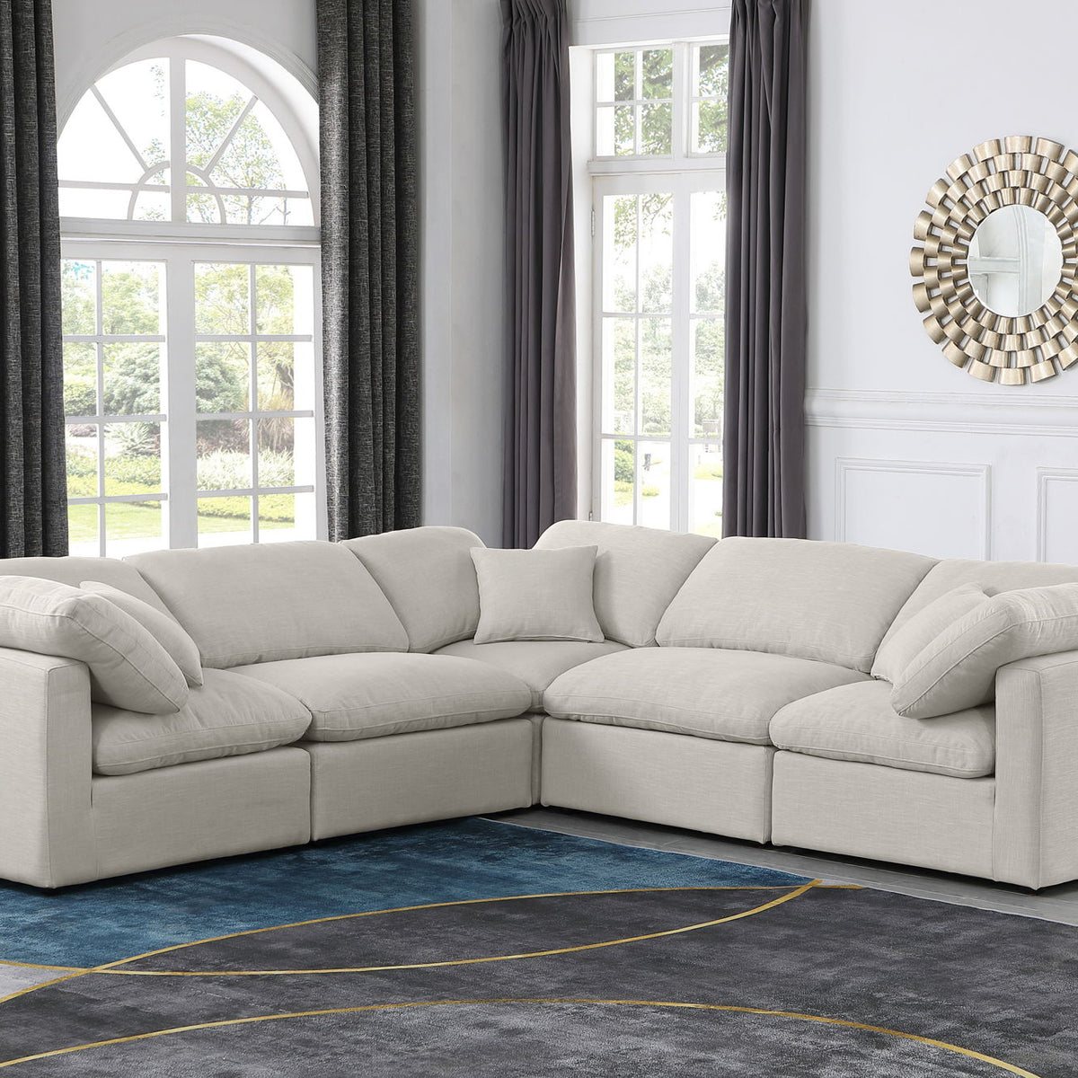 Indulge - Linen 5 Piece Modular Corner Sectional