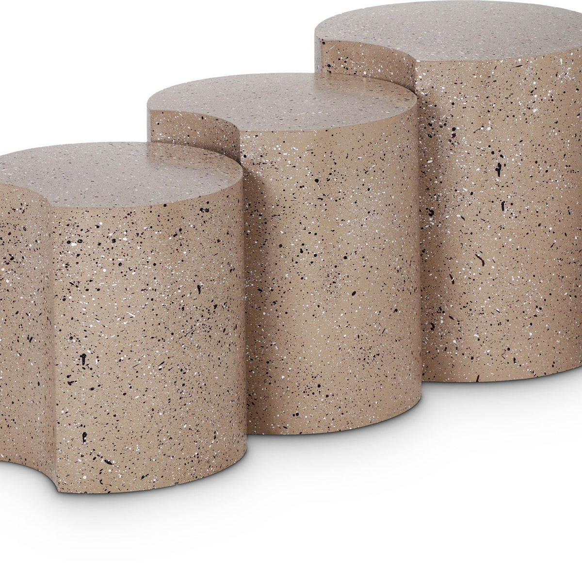 Dimple - 3 Piece Modular End Table - Terazzo Finish