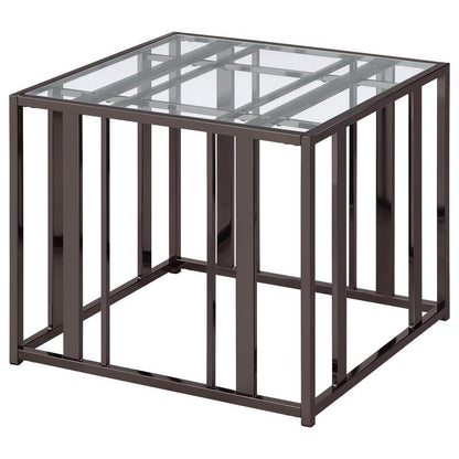 Adri - Rectangular Glass Top Side End Table