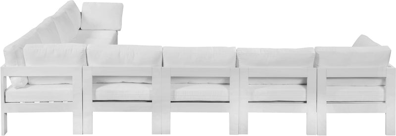 Nizuc - Outdoor Patio 8 Piece Modular Sectional With White Frame