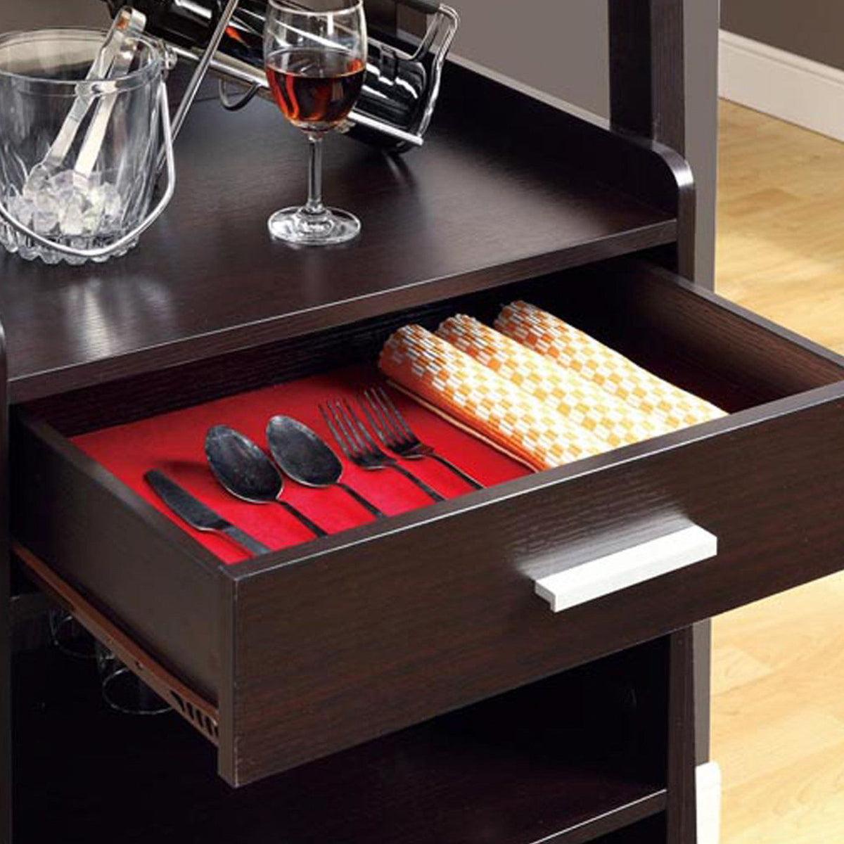 Home Bar Wine Rack Storage Cabinet - Espresso