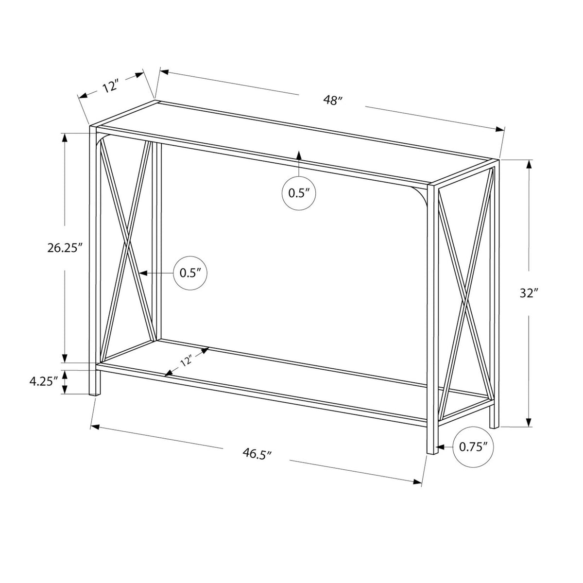 Accent Console Table For Entryway, Contemporary & Modern