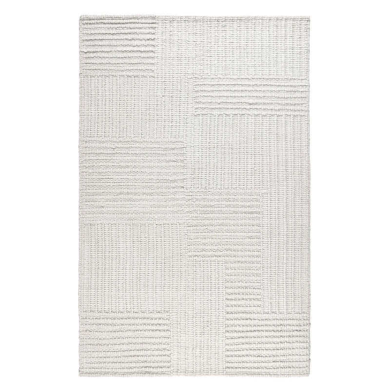 Clayton ivory area rug with woven textured blocks and a clean geometric layout