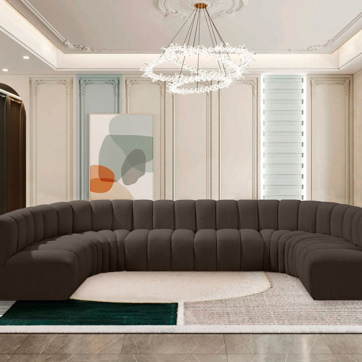 Arc - Boucle Fabric 8 Piece Modular Sofa