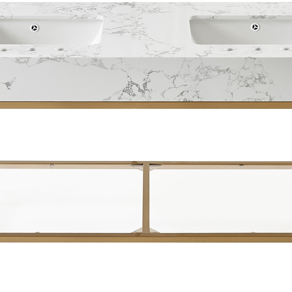 Marmo - Engineered Marble Bathroom Vanity With Gold Base