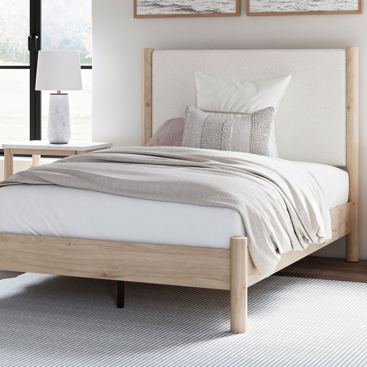 Cadmori - Upholstered Panel Bed