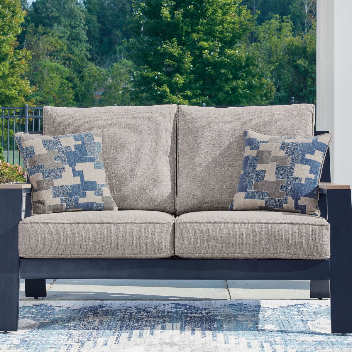 East Beach - Loveseat With Cushion - Blue