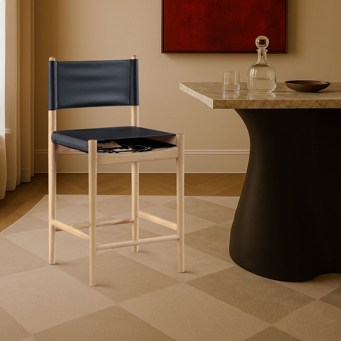 Rawlins - Counter Stool - Natural Frame