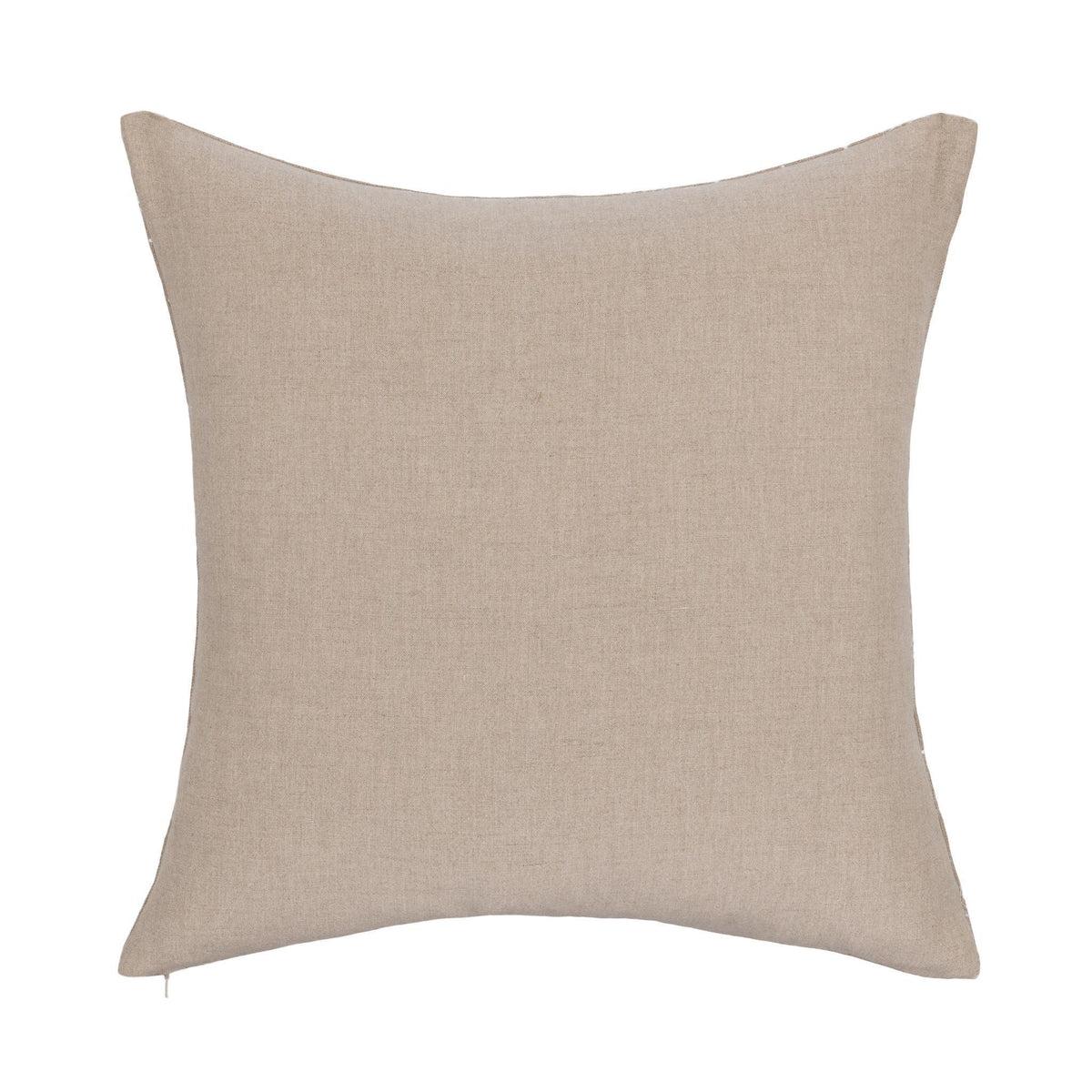 Natural origin pillow cover, plain linen-look front with clean tailored edges