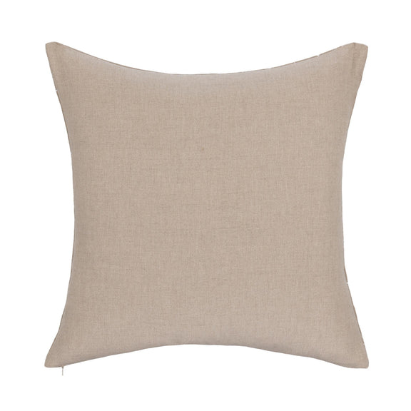 Natural origin pillow cover, plain linen-look front with clean tailored edges