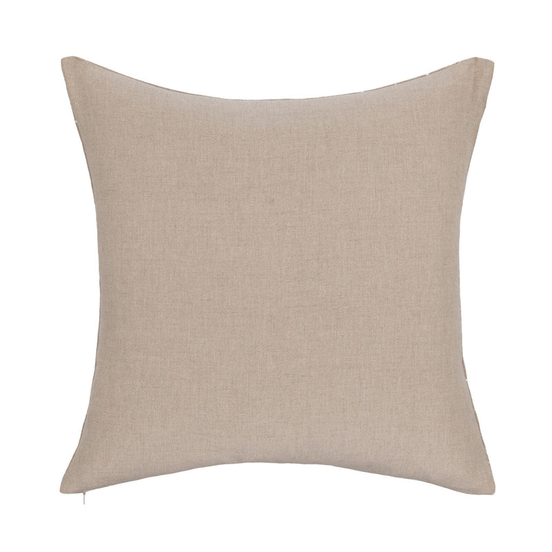 Natural origin pillow cover, plain linen-look front with clean tailored edges
