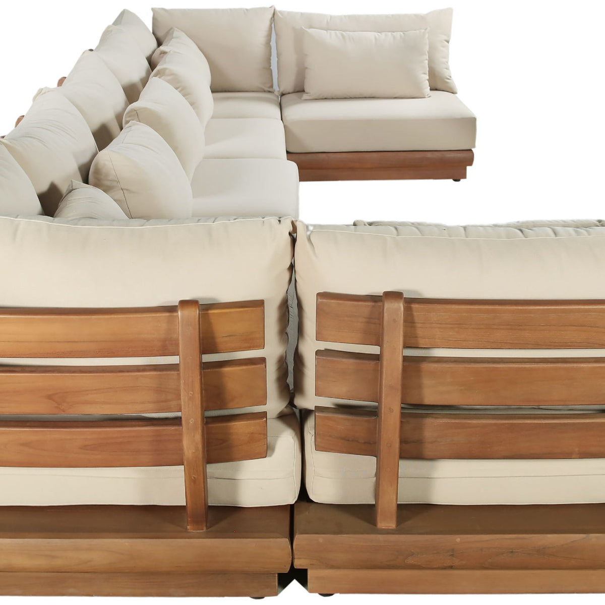 Mirella - 7 Piece Water Resistant Fabric Upholstered Outdoor Patio Modular Sectional