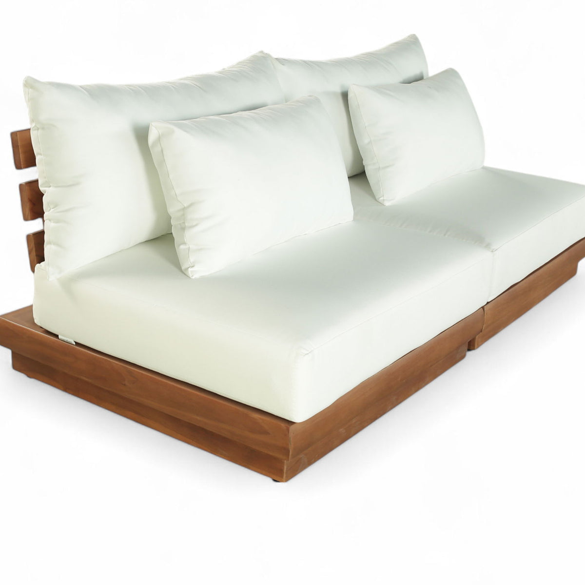 Mirella - 2 Piece Water Resistant Fabric 74" Upholstered Outdoor Patio Modular Armless Loveseat