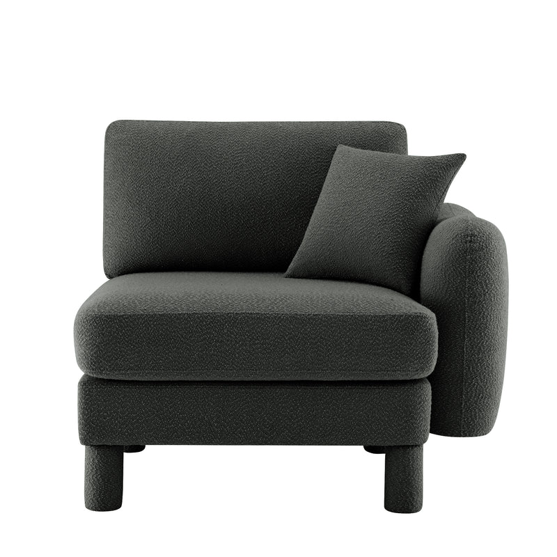 Lucas Right-Facing Sofa with Pillow - Dark Gray
