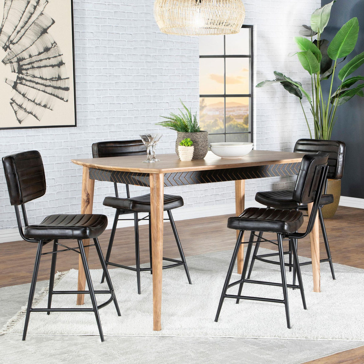 Partridge 5-piece Counter Dining Set Sheesham and Espresso