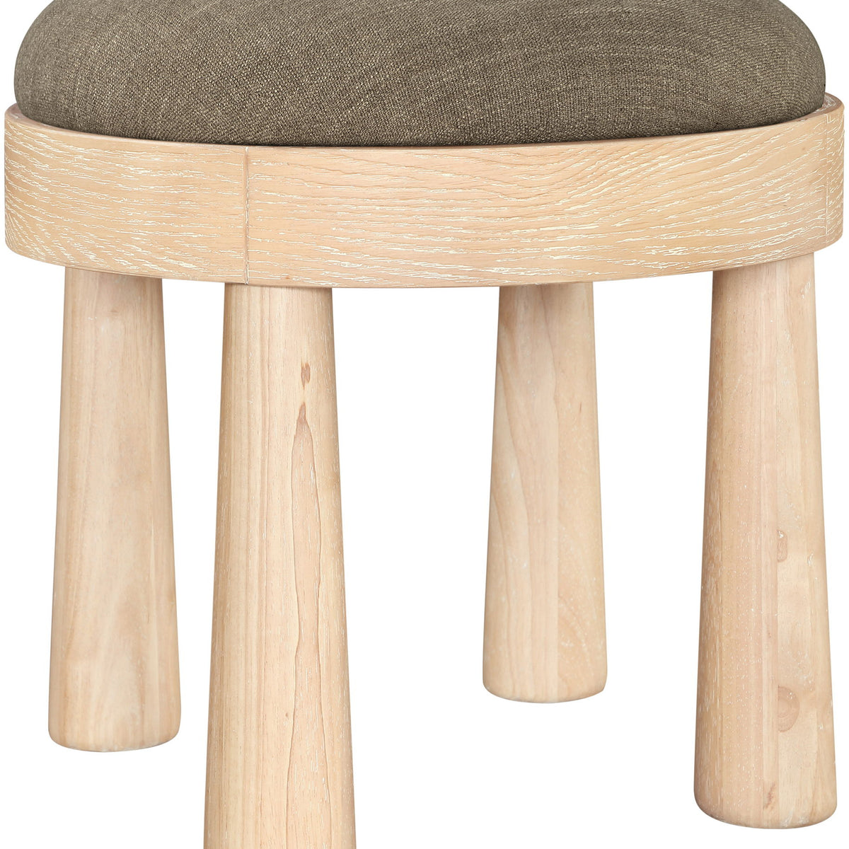 Larea - Linen Textured Fabric Ottoman - Natural Base