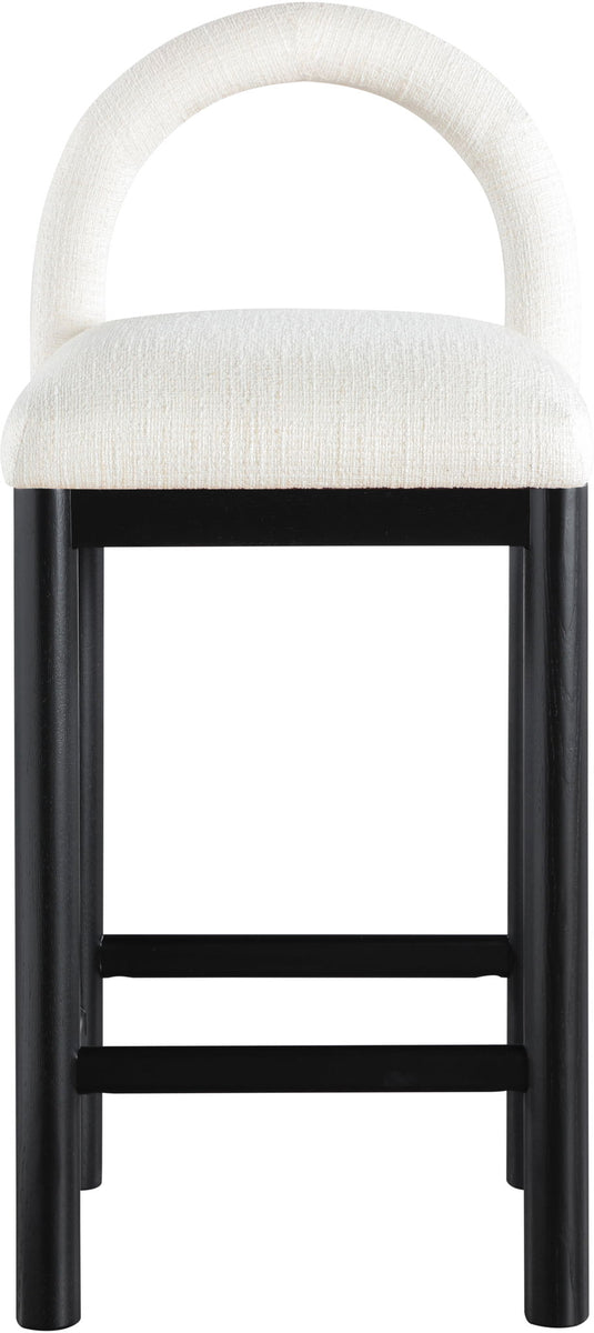 Conrad - Linen Counter Stool With Black Legs