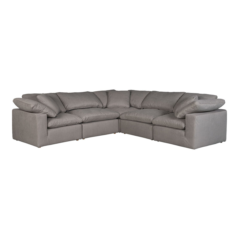 Terra - Livesmart Fabric Condo Classic L Modular Sectional - Light Gray