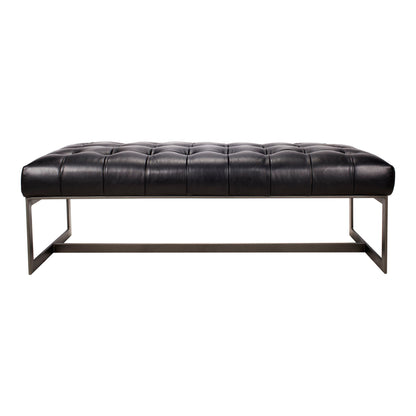 Wyatt - Leather Bench - Black