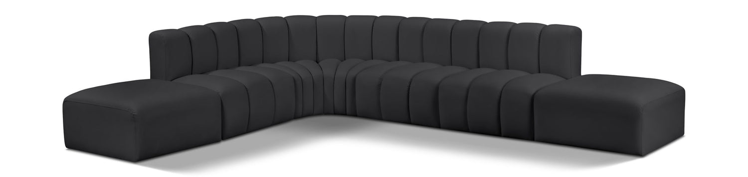 Arc - Faux Leather 7 Piece Corner Modular Sofa