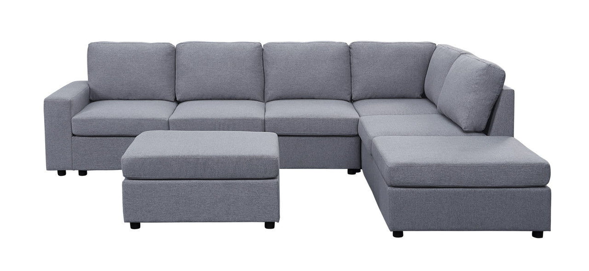 Marley - 7 Seat Reversible Modular Sectional Sofa With Ottoman