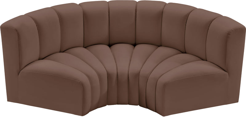 Arc - Faux Leather 3 Piece Modular U-Shaped Sofa