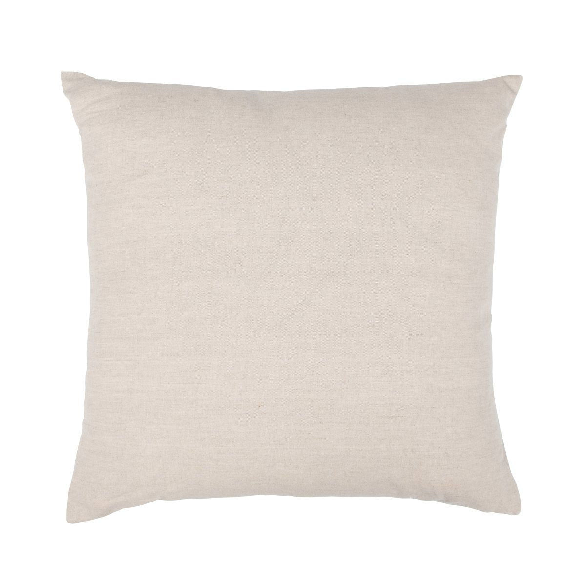 Light beige solid square decorative pillow back, smooth textured fabric