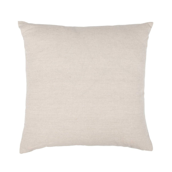 Light beige solid square decorative pillow back, smooth textured fabric