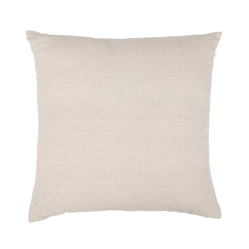 Light beige solid square decorative pillow back, smooth textured fabric