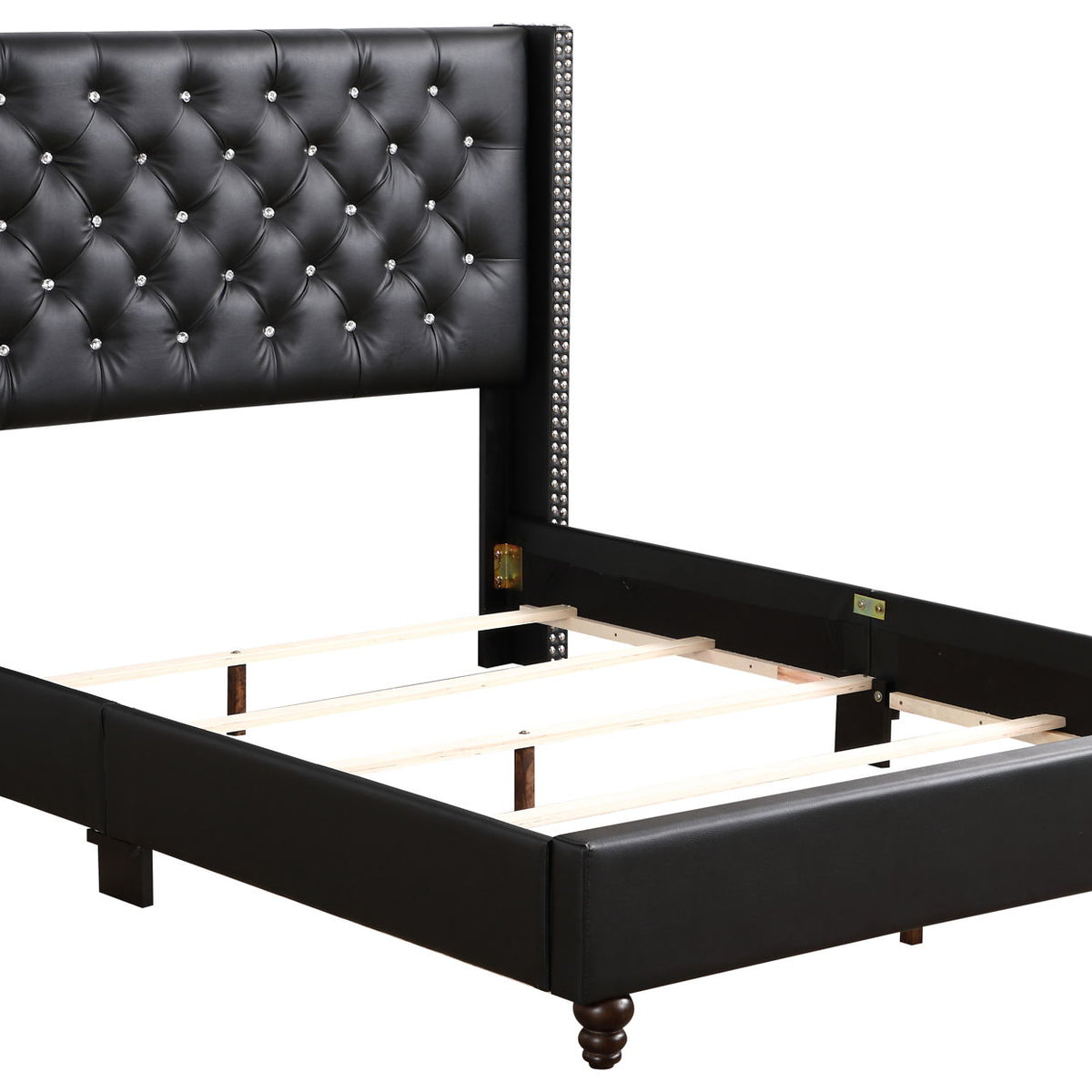 Upholstered Nailhead Trim Chic Bed