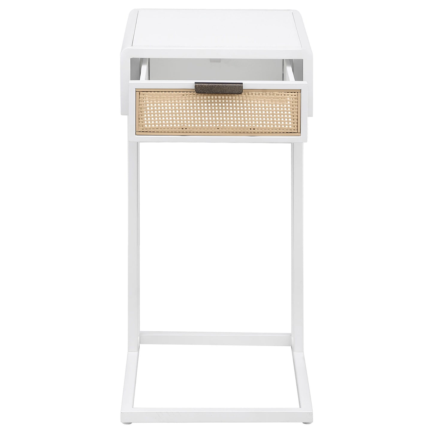 Amherst - 1-Drawer Radio Weave Cane Metal Side Table