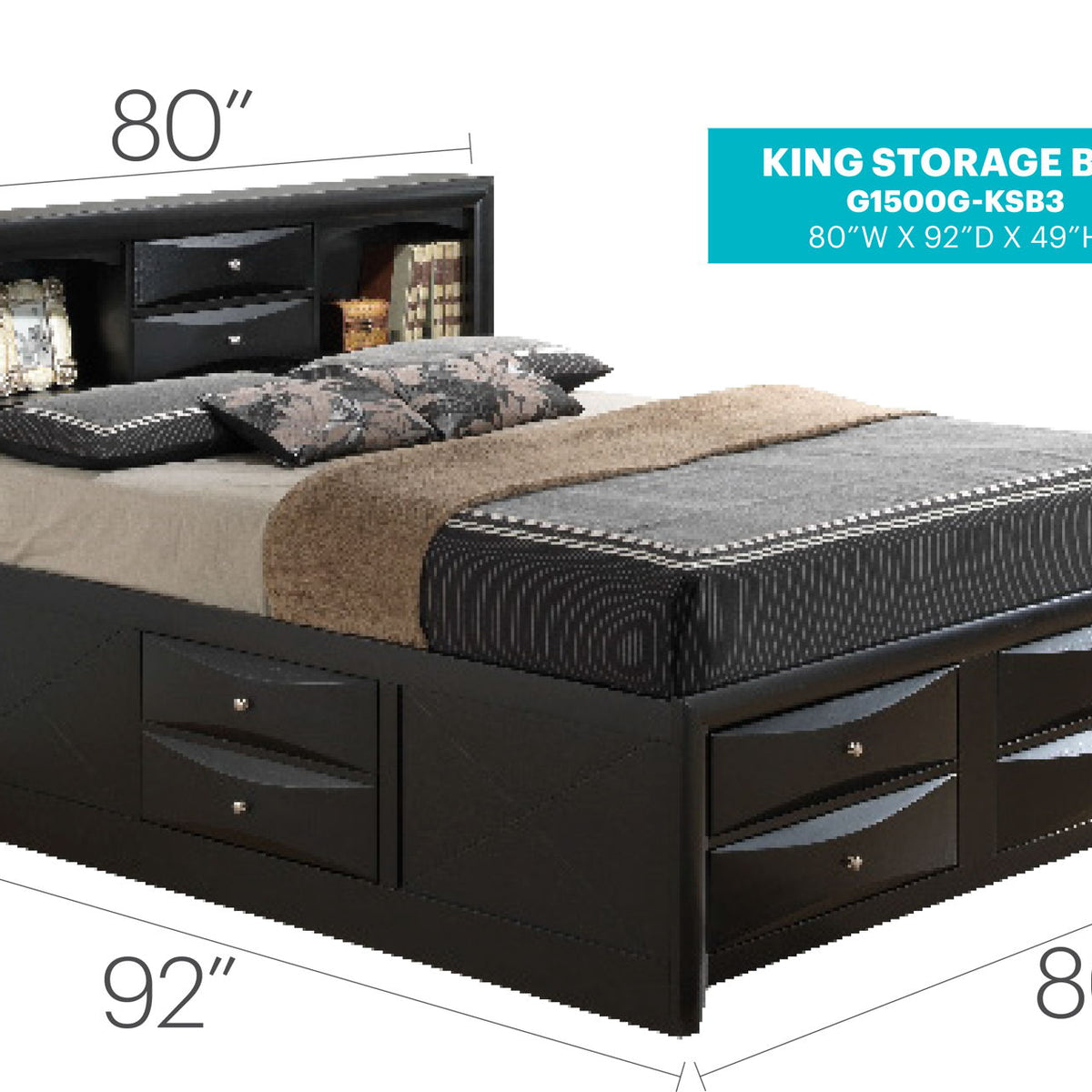 Marilla - Storage Bed With Bookcase Headboard