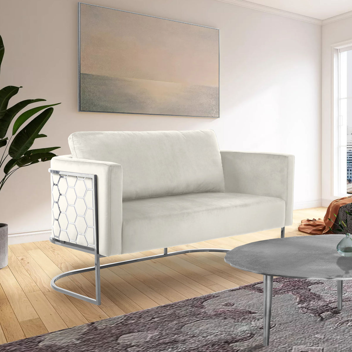 Casa - Loveseat with Chrome Legs