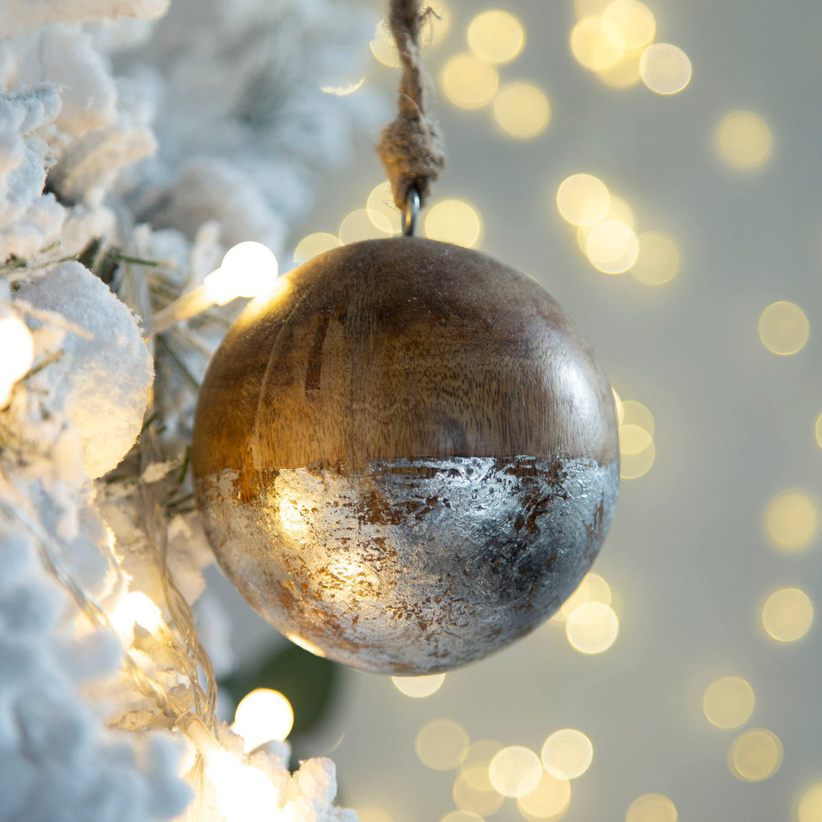 Christmas Ball Ornaments, Wood Decorative Hanging Ball Christmas Tree Ornaments For Holiday Party Decorations