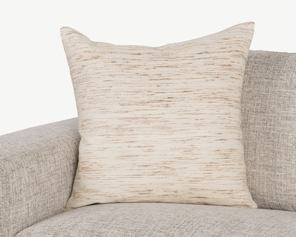 Dalton pillow in natural, square with light tan woodgrain stripe pattern