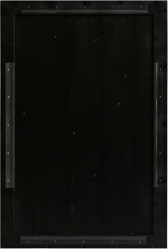 Icon mango wood wall art: black frame with vertical panel design and metal edges
