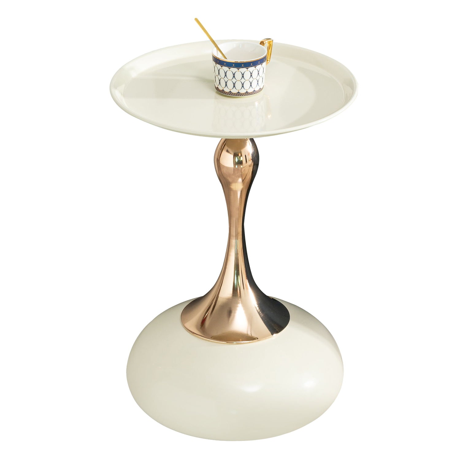 Modern Round Side Table For Small Spaces With Carbon Steel Construction