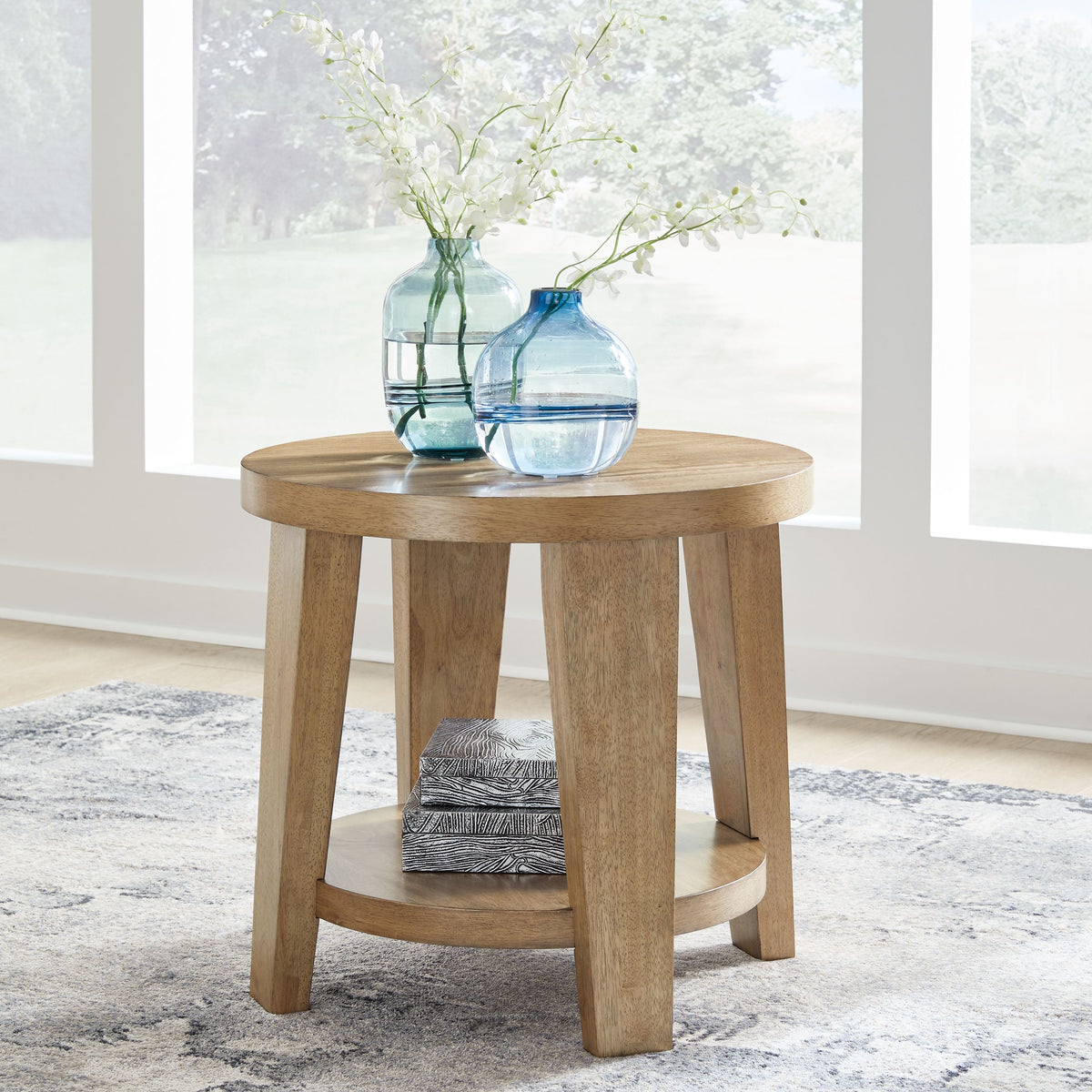Kristiland - Round End Table - Light Brown