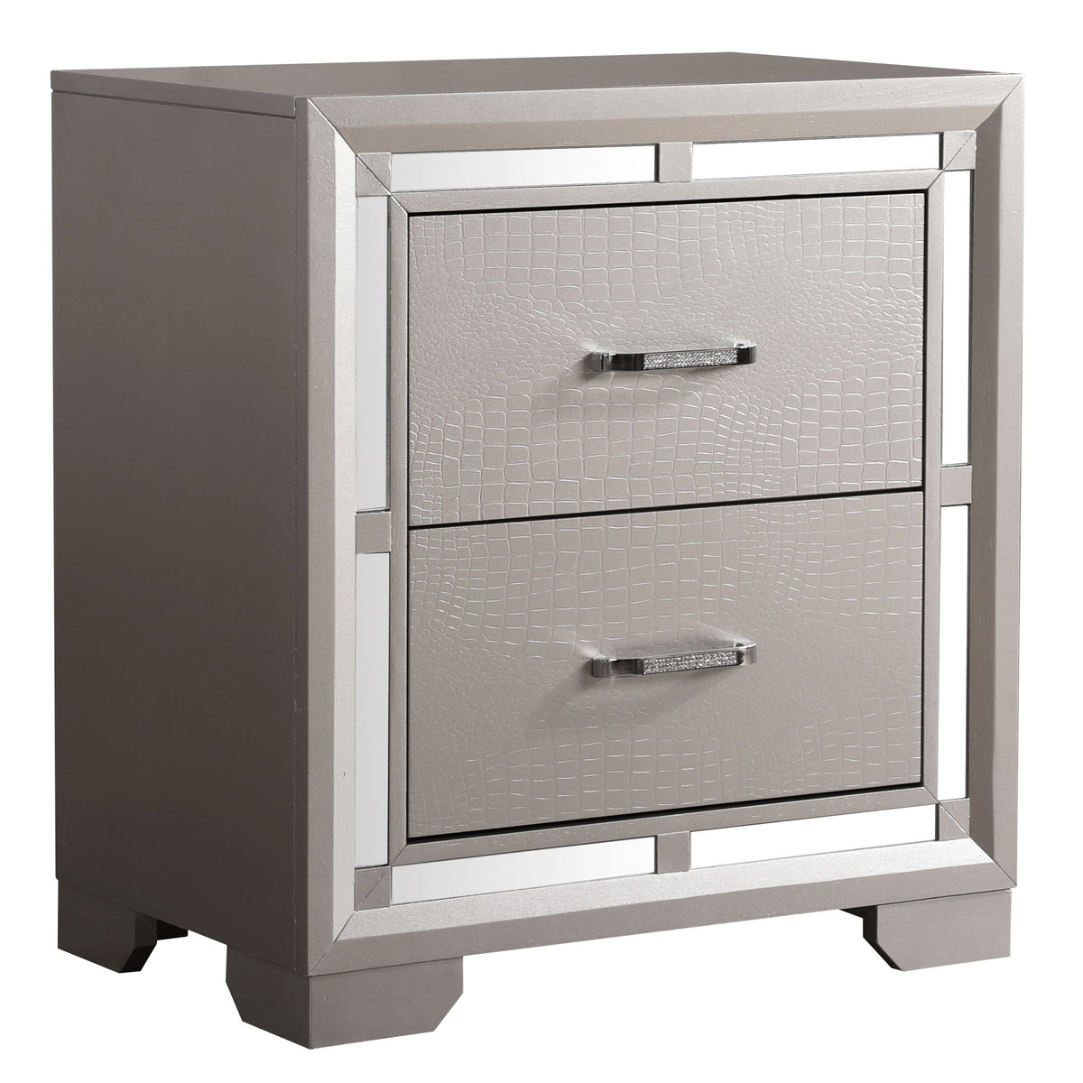 Alana - Nightstand - Silver Champagne