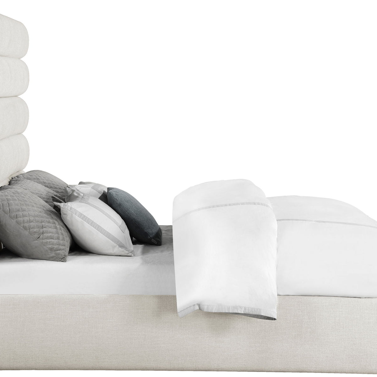 Adam - Linen Fabric Bed With 70.5" Headboard