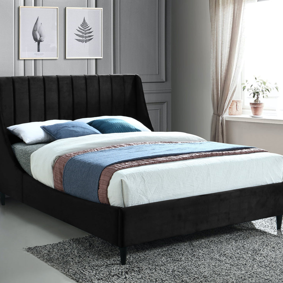 Eva - Velvet Bed